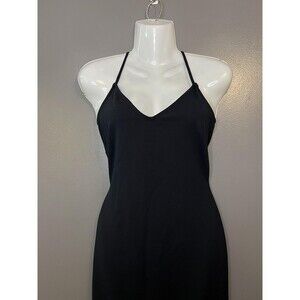 The Vintage Shop Dress Womens Large Black Halter Midi Corset Waist Bodycon